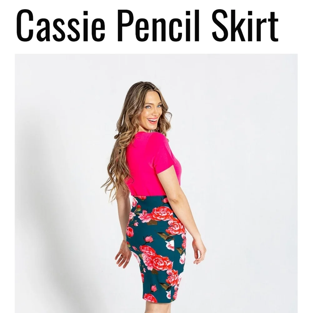 LuLaRoe Cassie Pencil Skirt, Size M, Floral